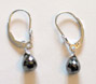 Black diamond briolette earrings